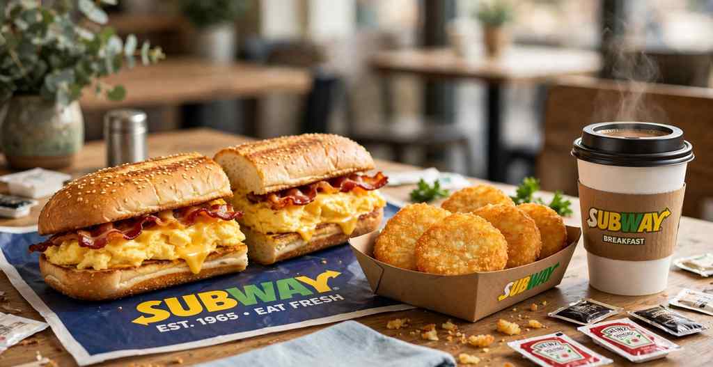 subway breakfast menu uk toasted breakfast sub with hash browns and coffee