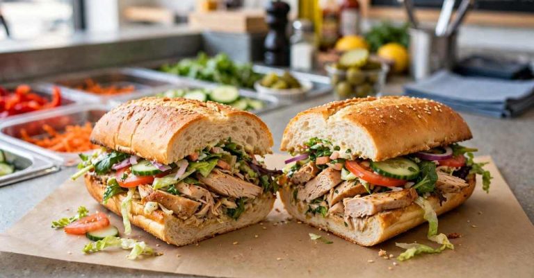 subway sandwich made fresh at a UK Subway counter