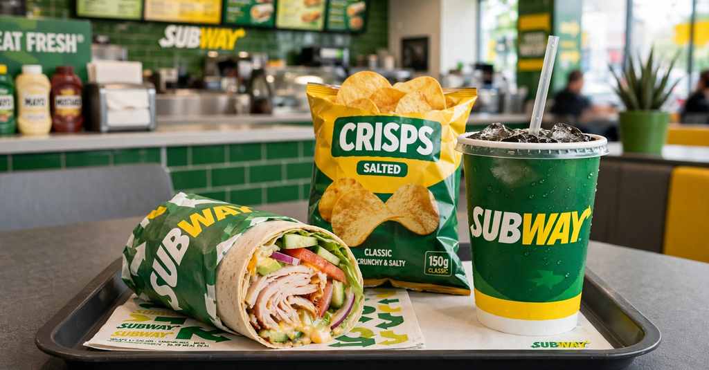 subway wrap meal deal with drink and crisps